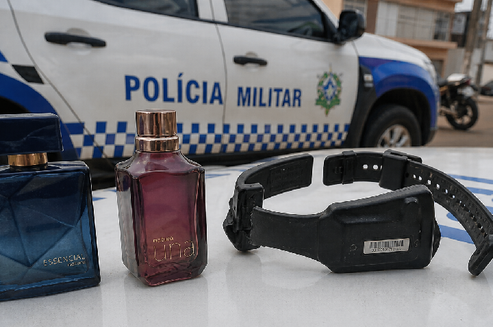 Mulher é conduzida à delegacia após violação de tornozeleira eletrônica e posse de objetos suspeitos