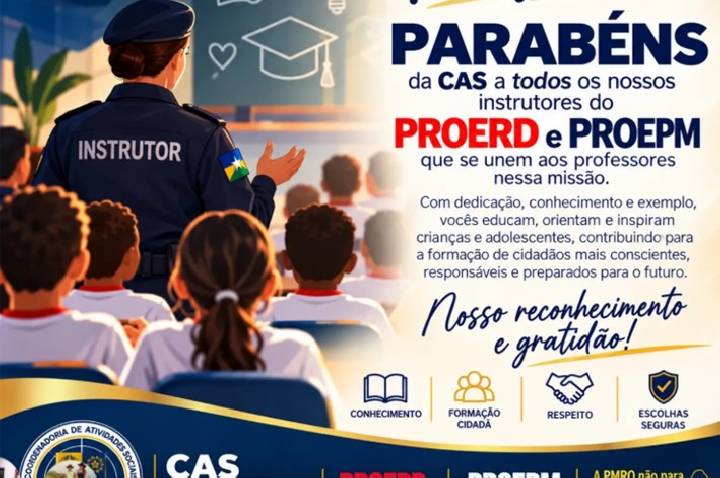 PM – CAS saúda professores e instrutores da corporação