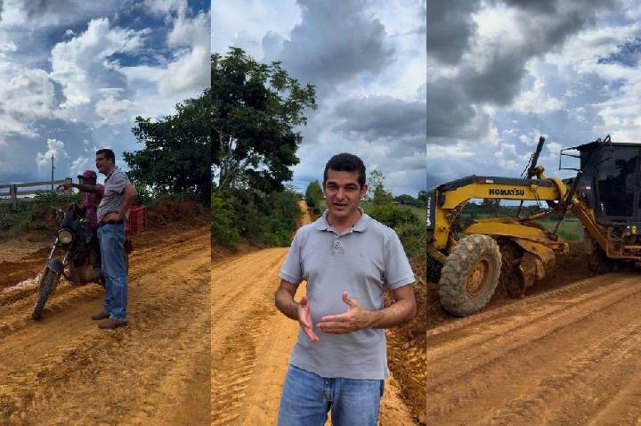 Recuperação de estradas avança em União Bandeirantes com acompanhamento do vereador Adalto de Bandeirantes