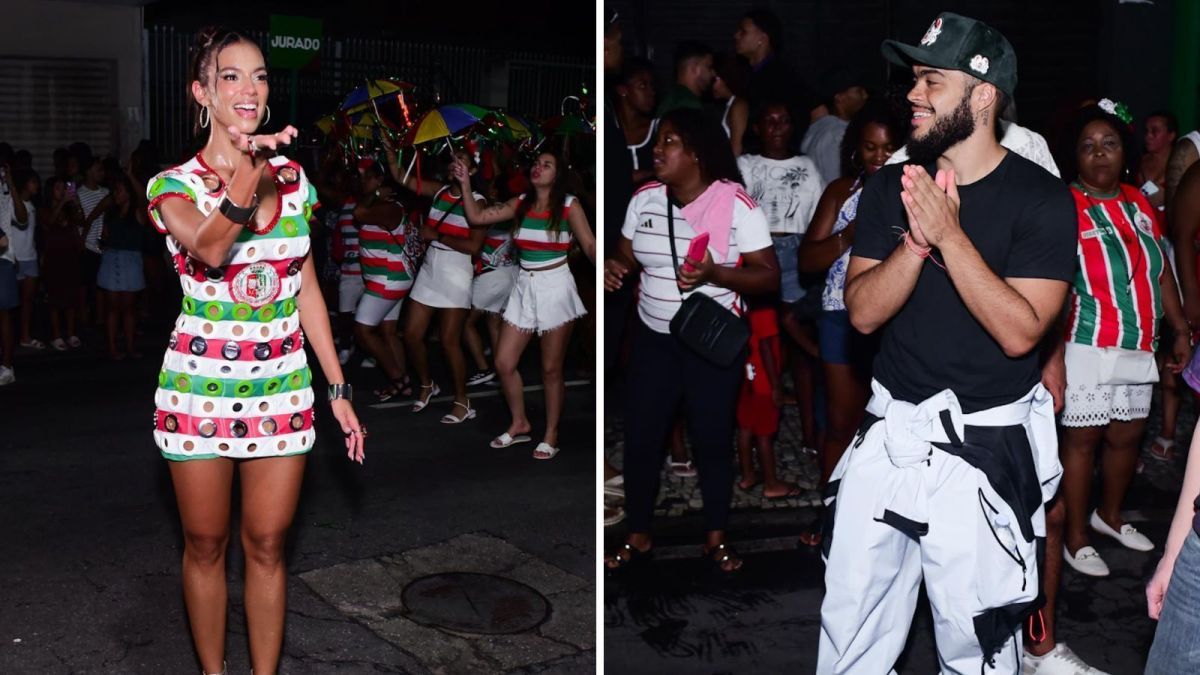 Fran Gil prestigia Alane em ensaio de rua da Grande Rio; veja fotos