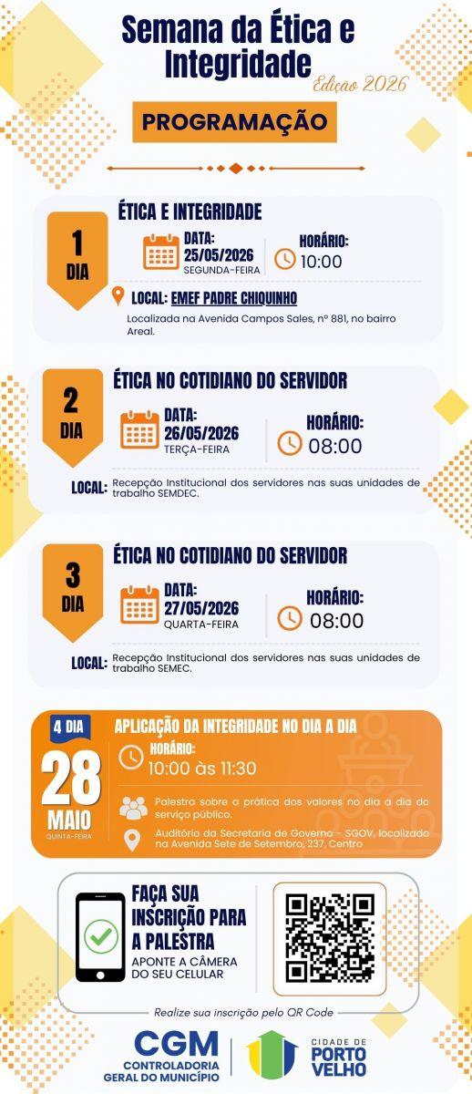 2ª Semana da Ética e Integridade promove ações de conscientização